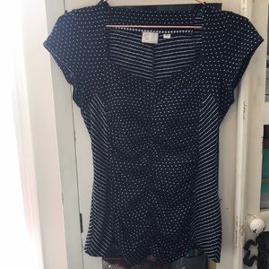 Anthropologie black and white blouse